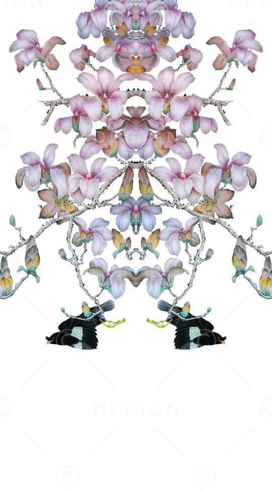 工笔画印花华亿平台图片