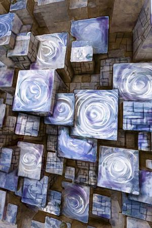 抽象立体印花华亿平台图片