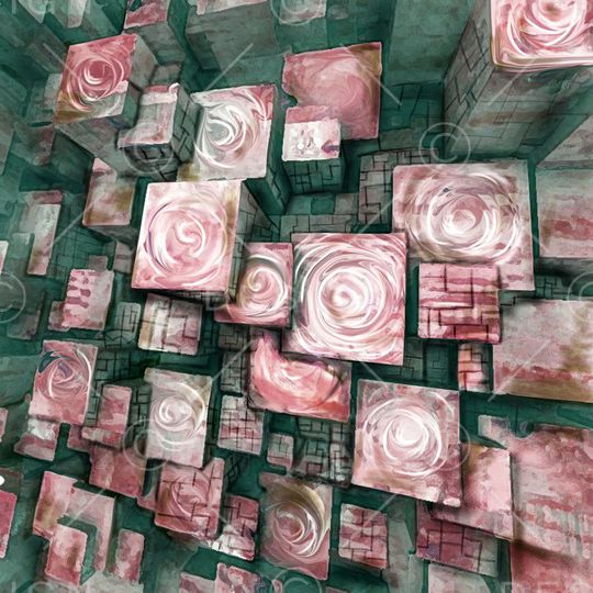 抽象立体印花华亿平台图片