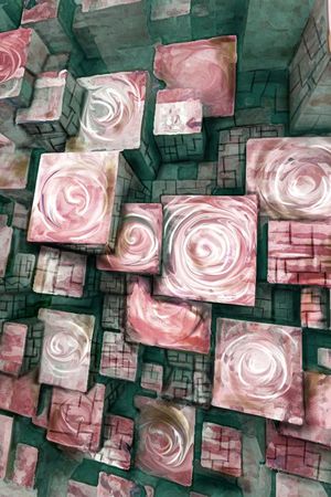 抽象立体印花华亿平台图片