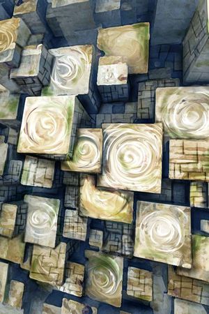 抽象立体印花华亿平台图片