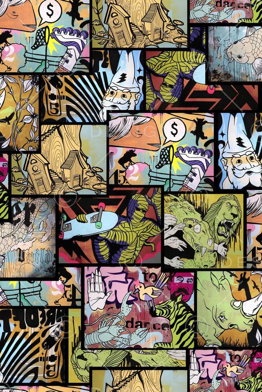 彩色 手绘 涂鸦印花华亿平台图片