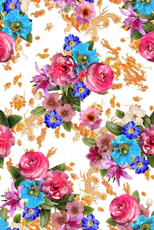 花卉印花华亿平台图片