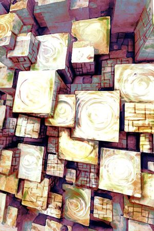 抽象立体印花华亿平台图片