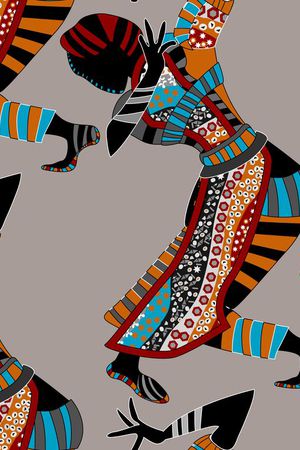 民族人物印花华亿平台图片