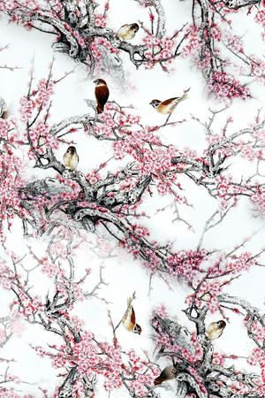 国画梅花印花华亿平台图片