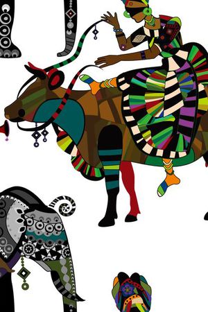 几何形状印花华亿平台图片