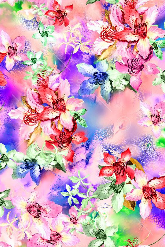 花卉印花华亿平台图片