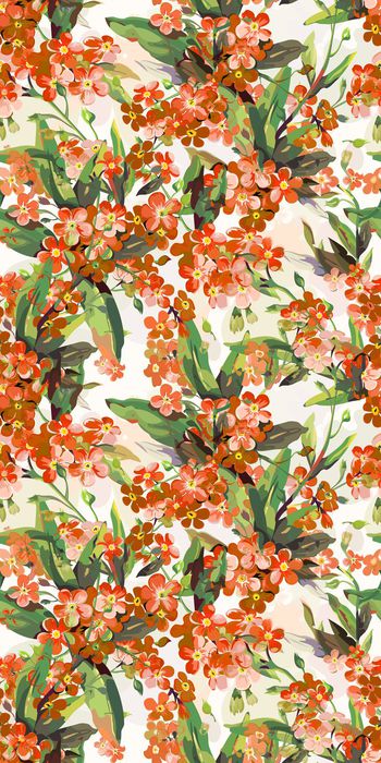 507025-欧美流行时尚手绘小蓝花 女装连衣裙