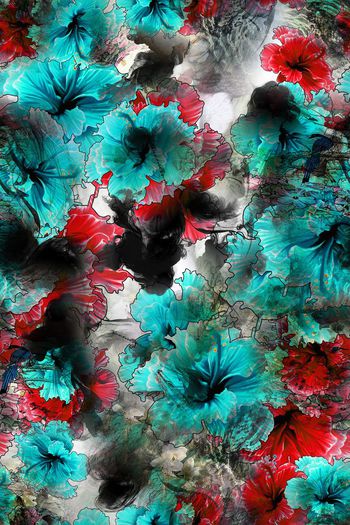 507036-中国风水墨画大花卉组民族风