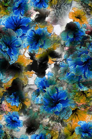 507040-中国风水墨画大花卉组民族风