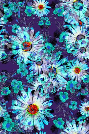 菊花清新自然印花华亿平台图片