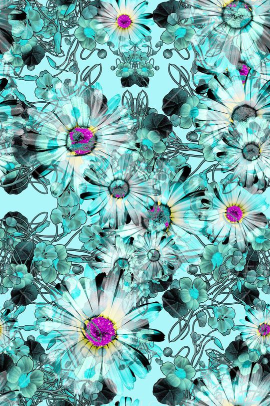 菊花清新自然印花华亿平台图片