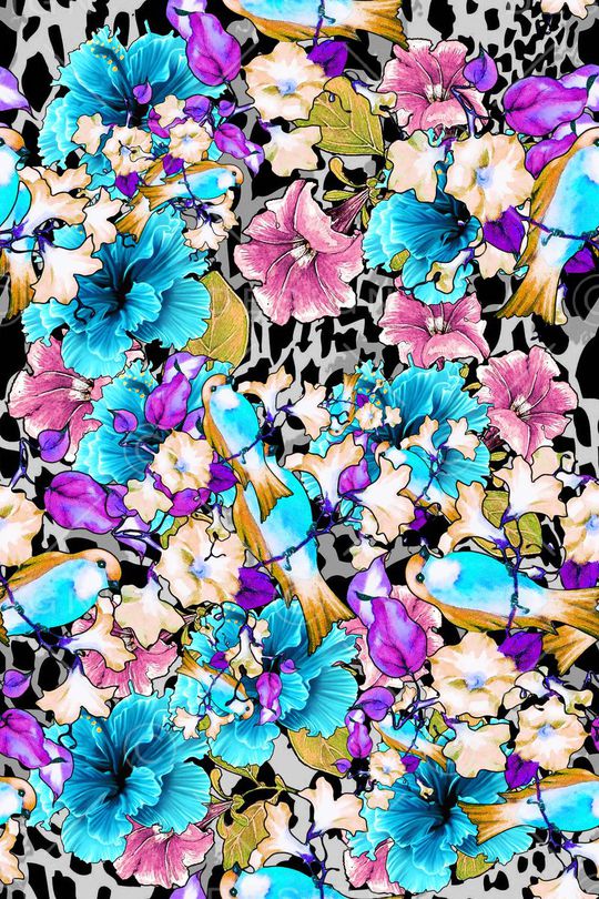 豹纹复古印花华亿平台图片