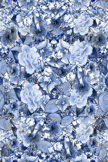 抽象花卉印花华亿平台图片