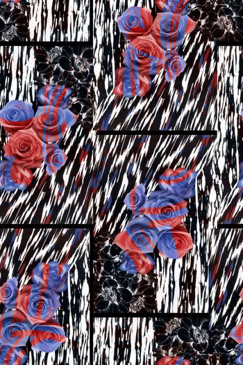 507169-休闲时尚 抽象 复古 几何 花卉 