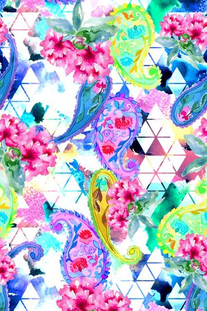 水彩风印花华亿平台图片