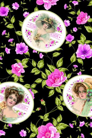 复古印花华亿平台图片