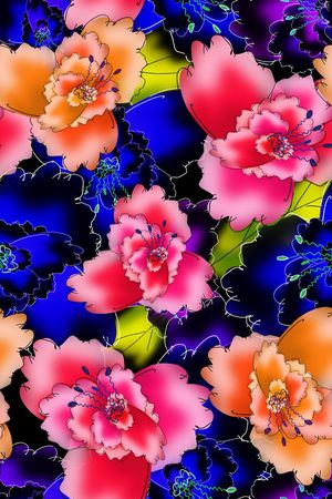 花卉印花华亿平台图片