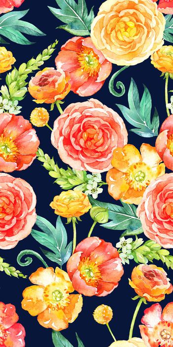 507344-写意水彩花卉超大花卉家纺华亿平台