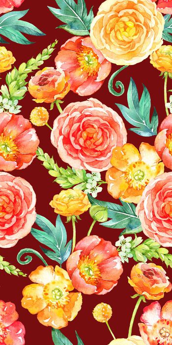 507351-写意水彩花卉超大花卉家纺华亿平台