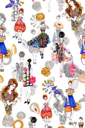 时装效果图印花华亿平台图片