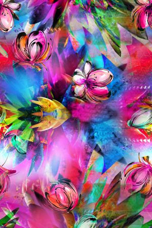 抽象肌理印花华亿平台图片