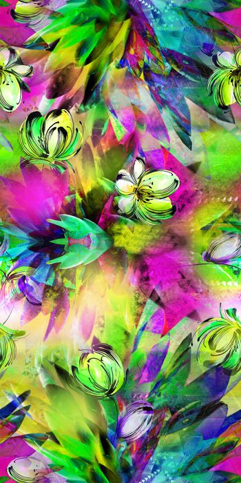 507386-抽象机理花卉羽毛组合