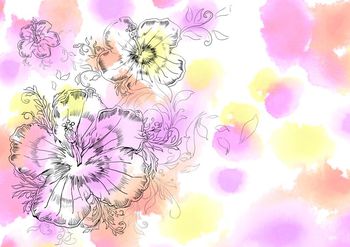 写意花卉印花华亿平台图片