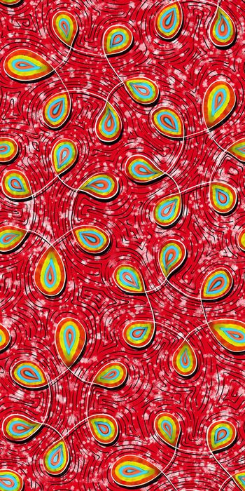 507451-纯手绘抽象波普风格逗号撞色裙边华亿平台