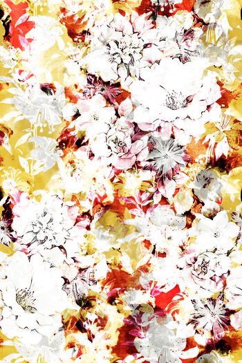 507488-抽象朦胧唯美花卉女士大牌衬衫 连衣