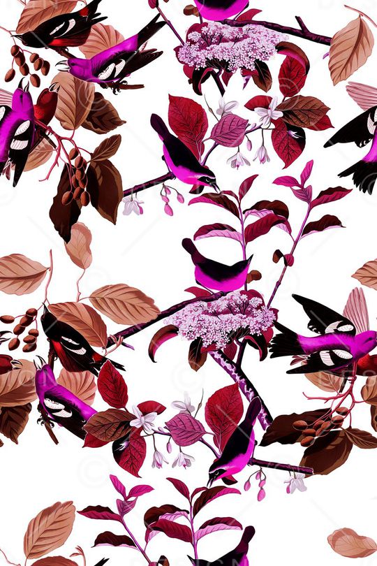 花鸟印花华亿平台图片