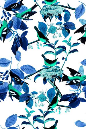 花鸟印花华亿平台图片