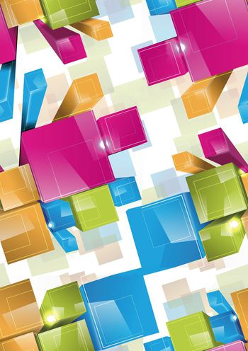 507546-几何四边形 正方形 正方柱 彩色方