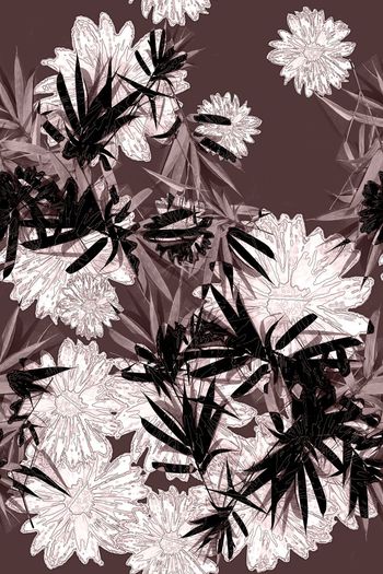 507640-中国风水墨画大花卉竹叶组民族风