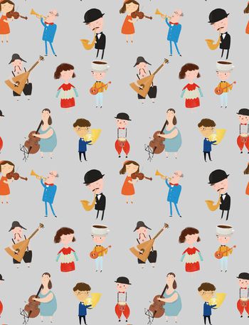 507690-卡通乐队演奏