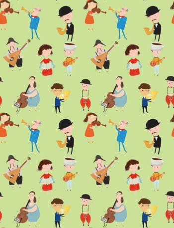 507691-卡通乐队演奏