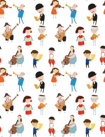 507692-卡通乐队演奏
