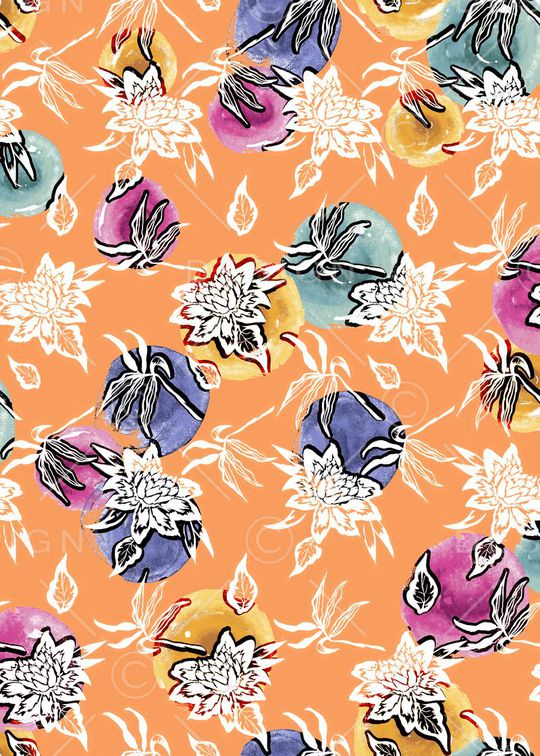 经典时尚简约花卉印花华亿平台图片