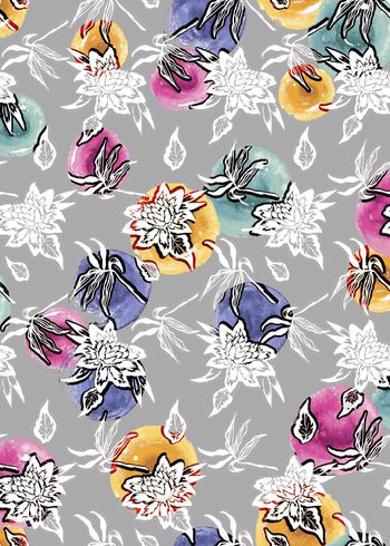 507712-时尚简约花卉加圆形肌理底纹