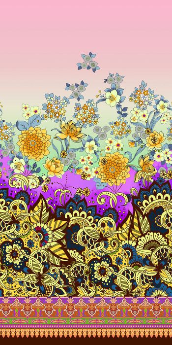 507989-民族风复古花草欧式花纹女装连衣裙定