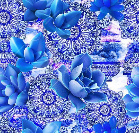 MAX-中国风印花华亿平台图片