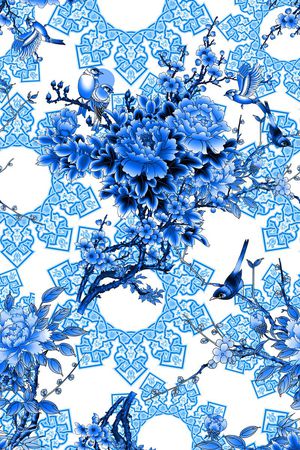 MAX-中国风印花华亿平台图片