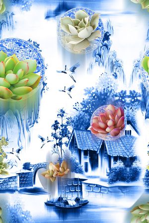 MAX-中国风印花华亿平台图片