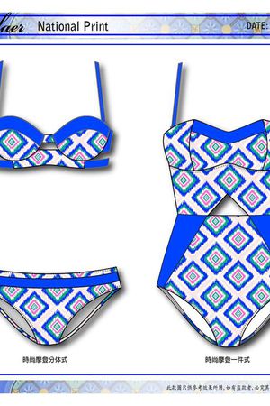 民族幾何花印花华亿平台图片