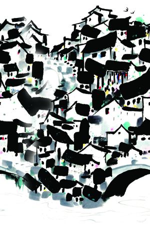 水墨印花华亿平台图片