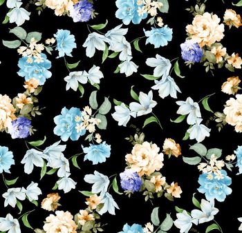 508180-时尚清爽手绘花卉数码印花3