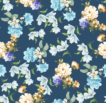 508181-时尚清爽手绘花卉数码印花3