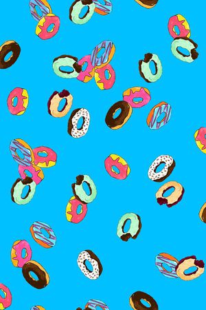 彩色甜甜圈印花华亿平台图片