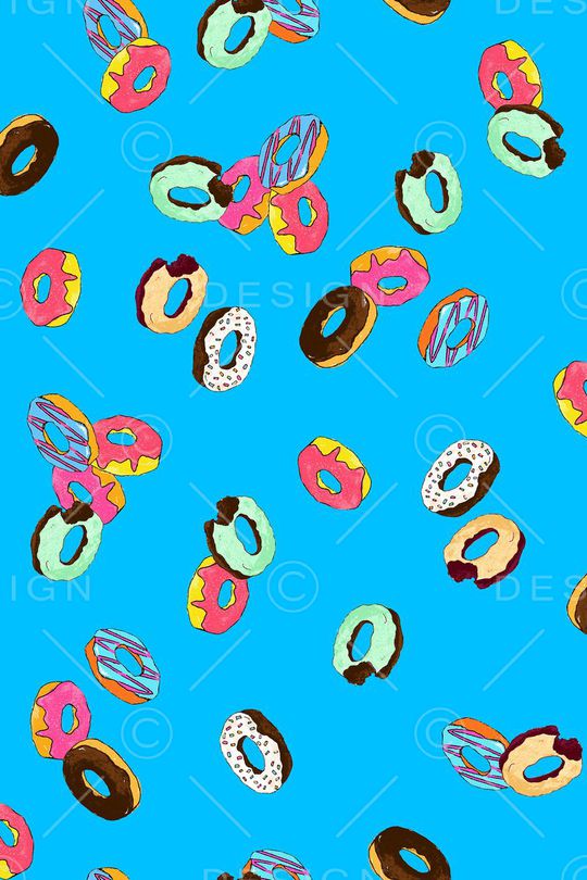 彩色甜甜圈印花华亿平台图片